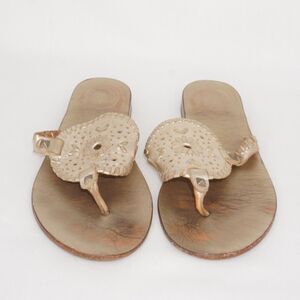 Jack Rogers Metallic Gold Sandals, Size 8